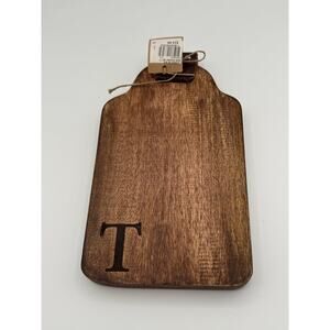 Mud Pie "T" Initial Bar Wood Board Set NWT